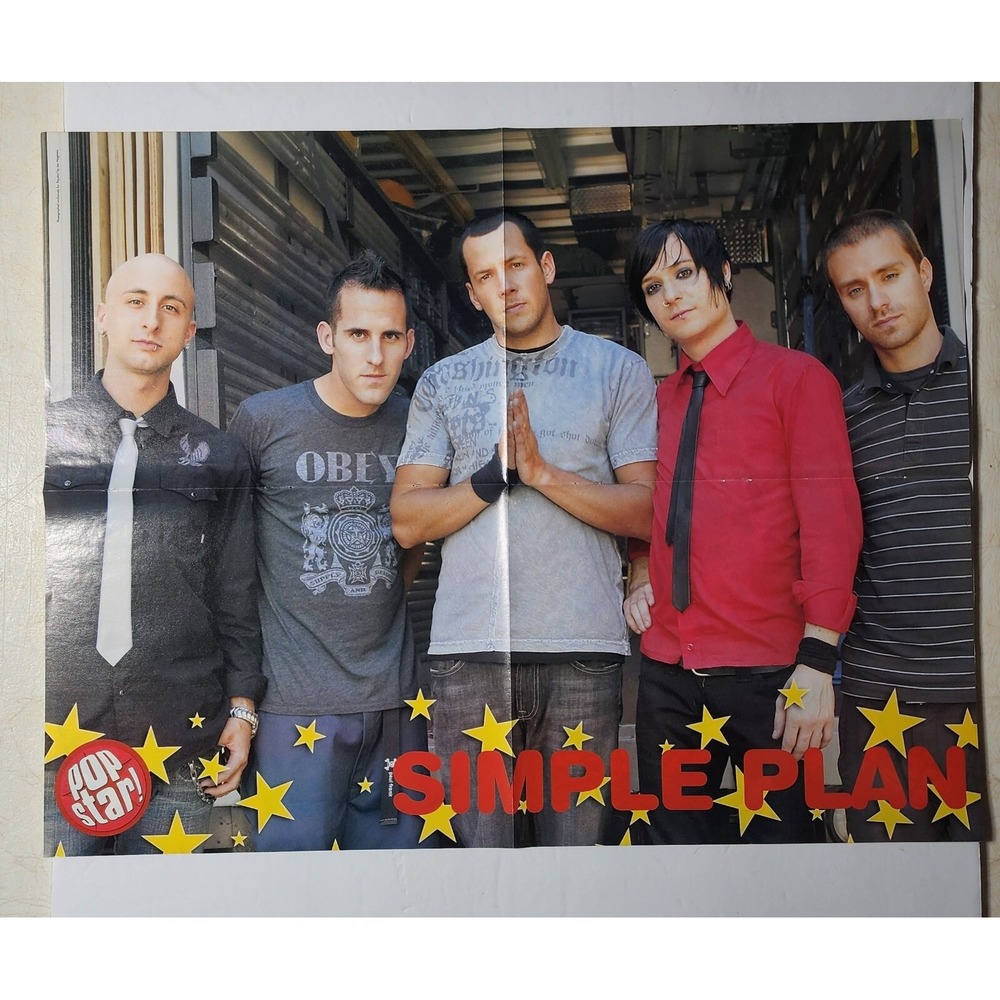 Simple Plan Ashlee Simpson Double Sided Poster Clipping Pop Star Magazine 20x16